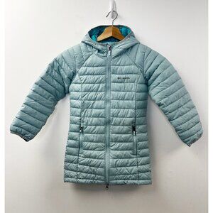Columbia Youth Girls White Out Mid Omni-Heat Long Hooded Jacket Coat Puffer XS